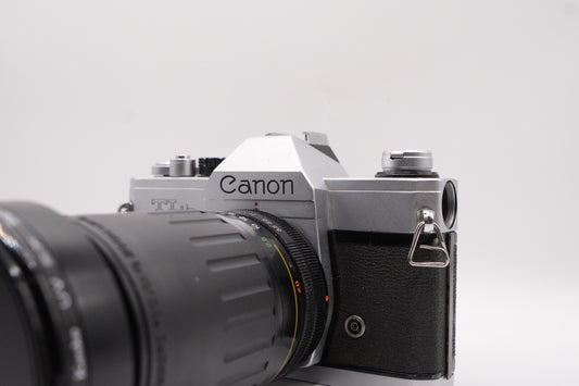 Canon TLb + Vivitar 28–210 mm