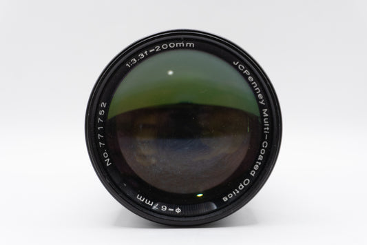 Lente JCPenney 200mm f/3.3 | Telefoto Vintage | Multi-Coated | Ø67mm